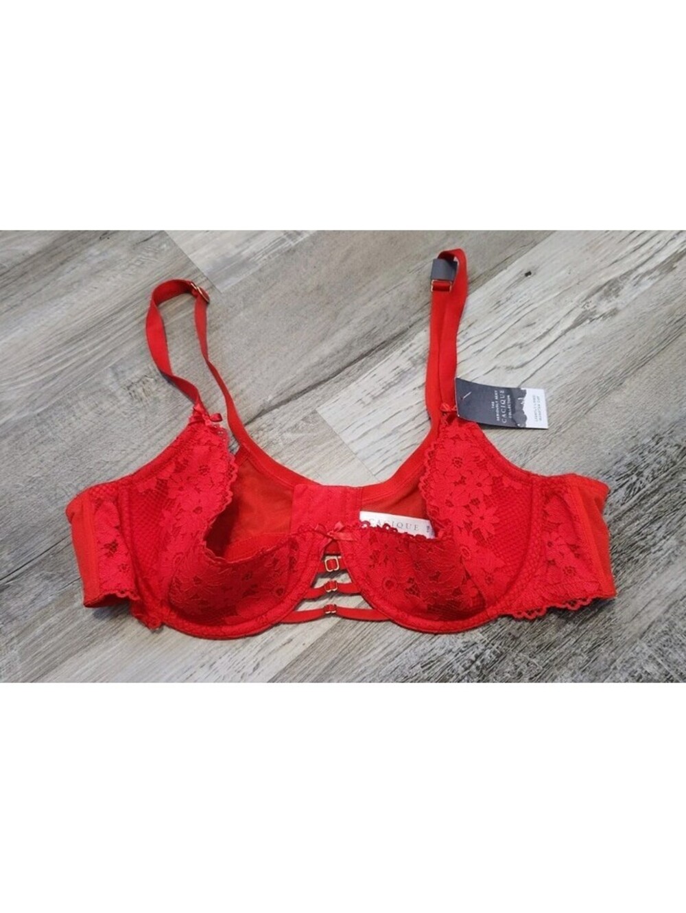Cacique Lightly Lined Quarter Cup Red Bra NWT $49.95 Size 44B